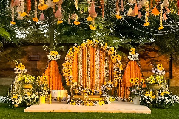 Minimalist Haldi — Home Setup, New Town