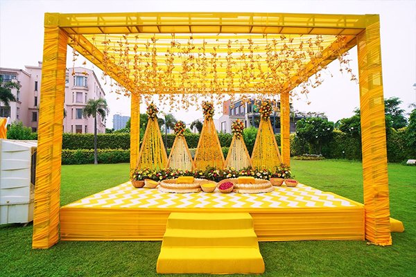 North Indian Haldi Decoration — Home, Behala